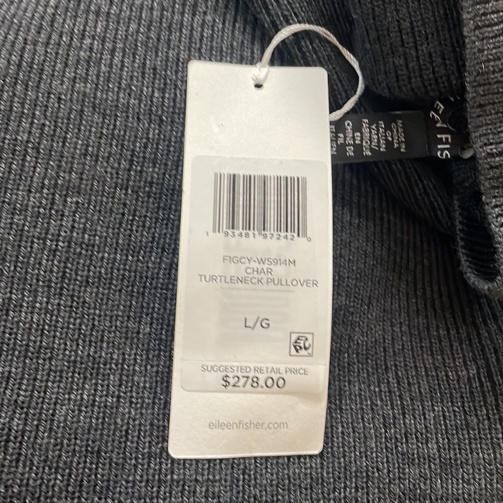NWT EILEEN FISHER MERINO TURTLENECK TOP IN RESPONSIBLE WOOL - Picture 14 of 16